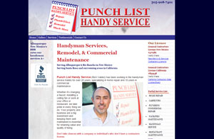 Website design screenshot - Punch List Handy Service - Albuquerque, NM